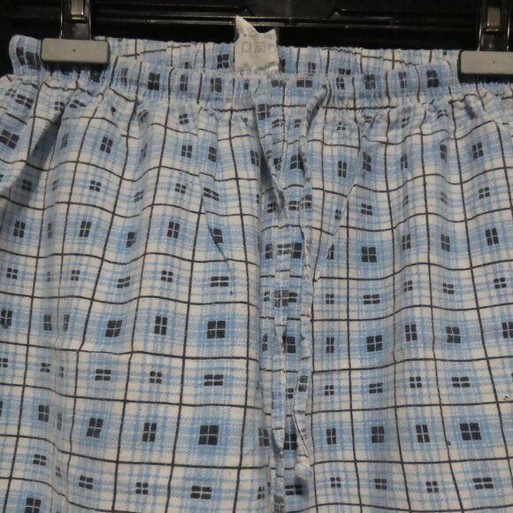 Blue Plaid Pajama Pants | medium | 100% cotton | Stretchy Waist and Drawstring - Picture 4 of 16